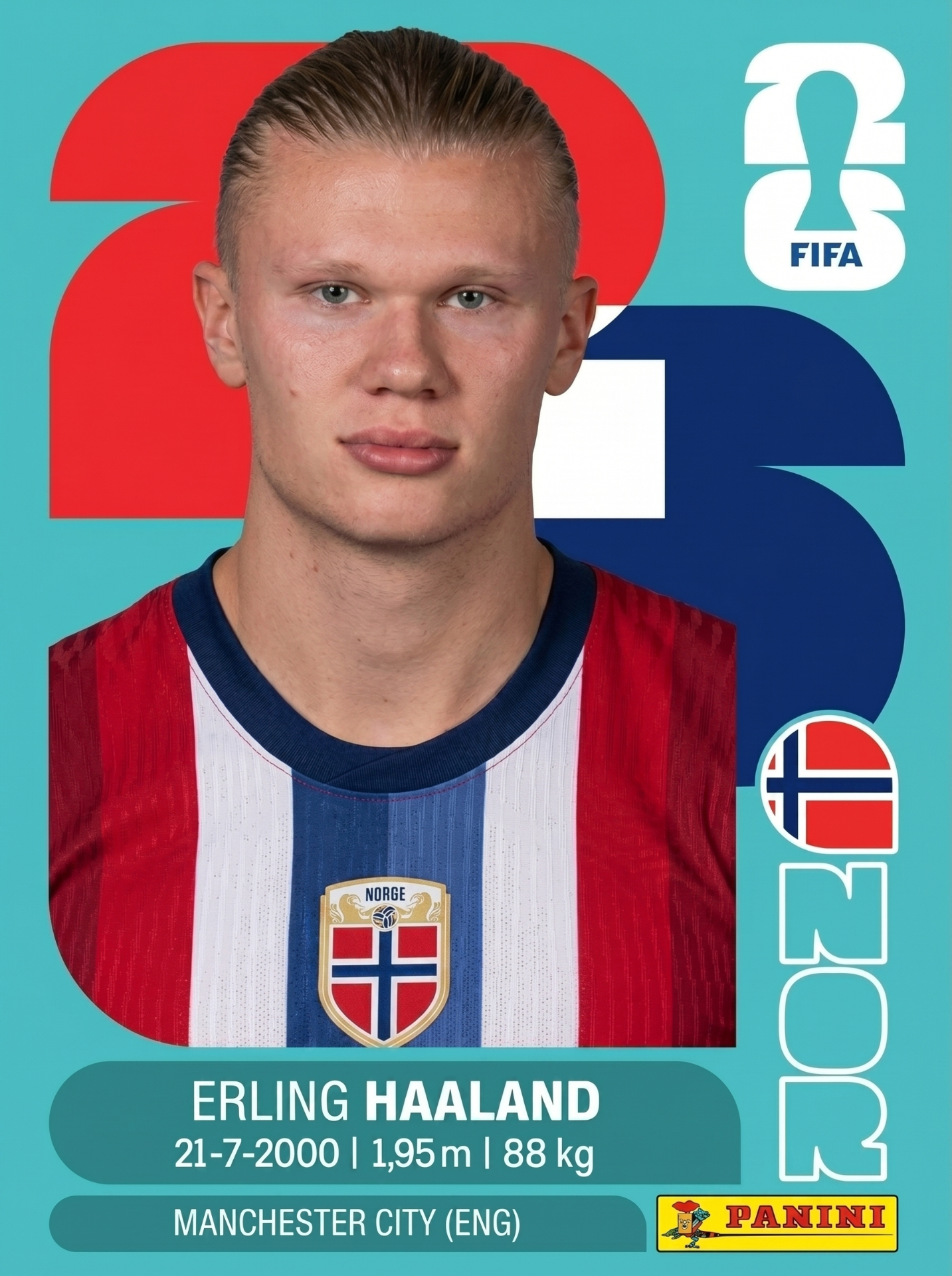 Figurinha do craque Erling Haaland — Copa 2026