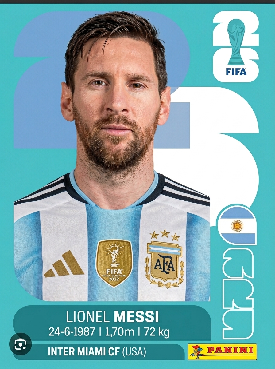 Figurinha do craque Lionel Messi — Copa 2026