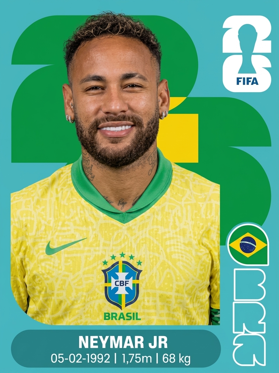 Figurinha do craque Neymar Jr — Copa 2026