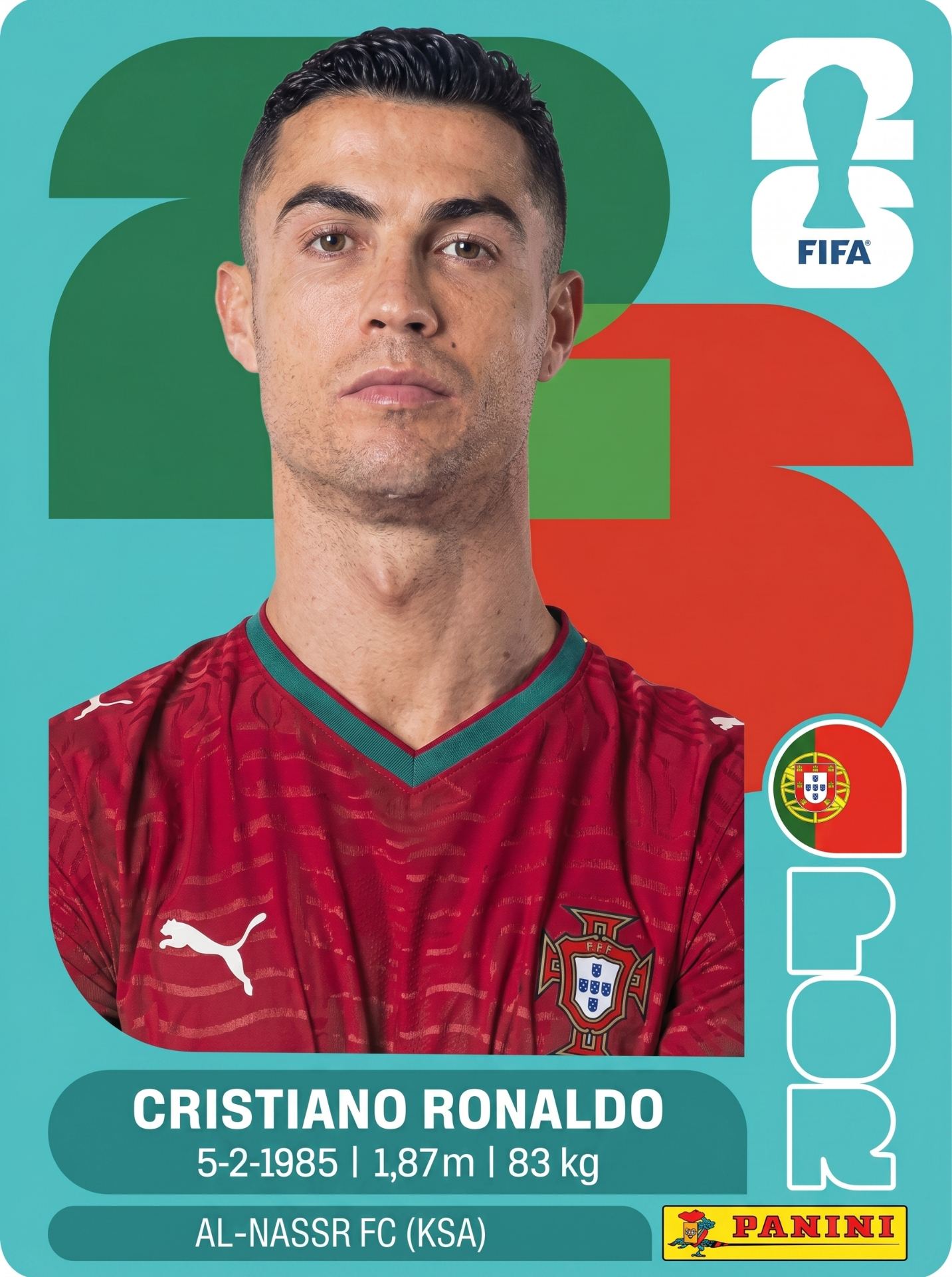 Figurinha do craque Cristiano Ronaldo — Copa 2026