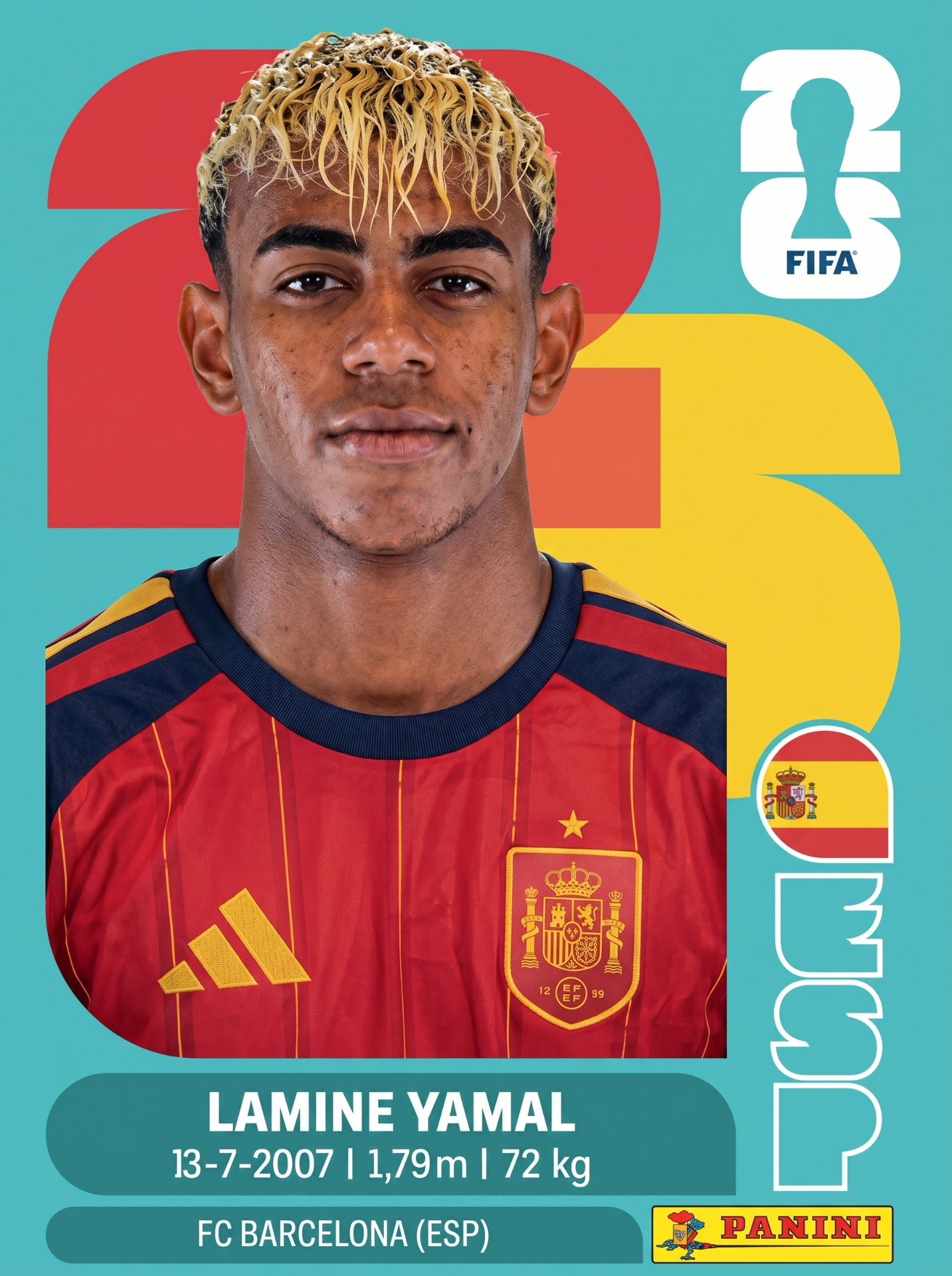 Figurinha do craque Lamine Yamal — Copa 2026